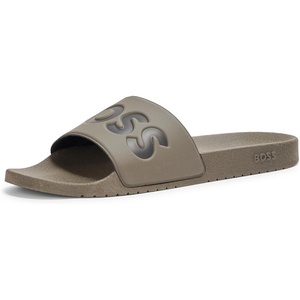 BOSS Men’s Big Logo Slide Sandals(Brown Moss)