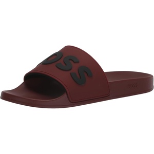 BOSS Men’s Big Logo Slide Sandals(Burgundy Red)