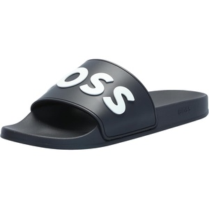 BOSS Men’s Big Logo Slide Sandals(Cement Grey)