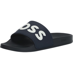 BOSS Men’s Big Logo Slide Sandals(Deep Sea Blue)