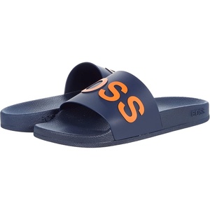 BOSS Men’s Big Logo Slide Sandals(Fog Grey)