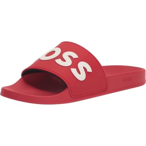 BOSS Men’s Big Logo Slide Sandals(Goji Berry Red)