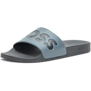 BOSS Men’s Big Logo Slide Sandals(High Rise Grey)