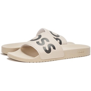 BOSS Men’s Big Logo Slide Sandals(Light Mushroom)