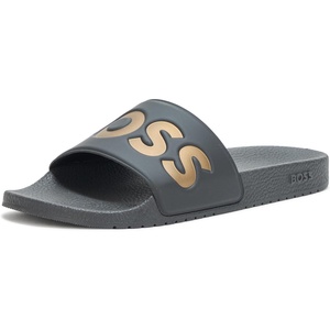 BOSS Men’s Big Logo Slide Sandals(Outer Space Black)