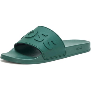 BOSS Men’s Big Logo Slide Sandals(Pewter Green)