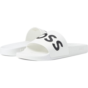 BOSS Men’s Big Logo Slide Sandals(White Soap)