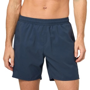 BOSS Men’s Bold Logo Solid Swim Trunks(Midnight Tide)