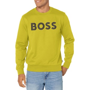 BOSS Men’s Bold Logo Sporty French Terry Sweatshirt(Electric Lime)