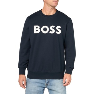 BOSS Men’s Bold Logo Sporty French Terry Sweatshirt(Midnight Navy)