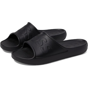 BOSS Men’s Bold Logo Vinyl Slide Sandals(Galaxy Black)
