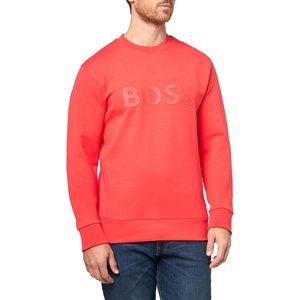 BOSS Men’s Boss Iconic Logo Crewneck Sweatshirt(Hibiscus Red)
