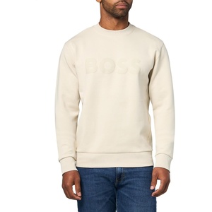 BOSS Men’s Boss Iconic Logo Crewneck Sweatshirt(Pelican Beige)