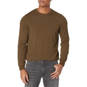 BOSS Men’s Botto Crew Neck Ribbed Cuff Sweater(Marshland Green)