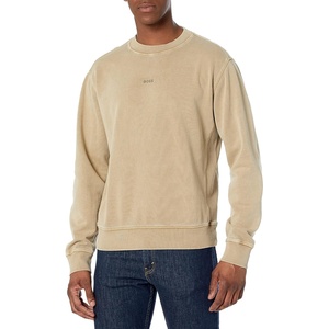 BOSS Men’s Center Logo Crew Neck Sweatshirt(Coriander Beige)