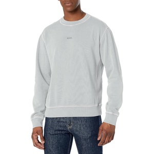 BOSS Men’s Center Logo Crew Neck Sweatshirt(High Rise Grey)