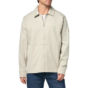 BOSS Men’s Cotton Blend Zip Up Light Jacket(Light Dove Grey)