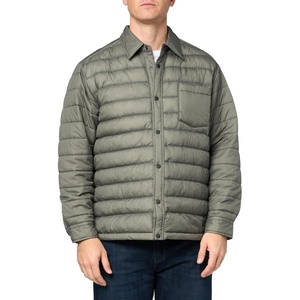 BOSS Men’s High Tech Fill Padded Nylon Overshirt(Fossil Grey)