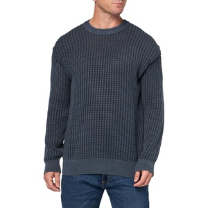 BOSS Men’s Knitted Cable Knit Relaxed Fit Sweater(Dark Sky)