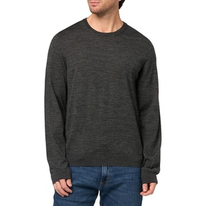 BOSS Men’s Leno Wool Pullover Sweater(Dark Charcoal)
