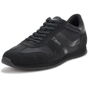 BOSS Mens Levon Lace Up Low Profile Sneakers(Black Magnolia)