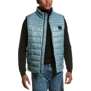 BOSS Men’s Lightweight Nylon Patch Logo Puffer Vest(Goblin Green)
