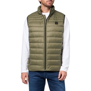 BOSS Men’s Lightweight Nylon Patch Logo Puffer Vest(Kalamata Green)