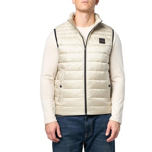 BOSS Men’s Lightweight Nylon Patch Logo Puffer Vest(Navajo Cream)