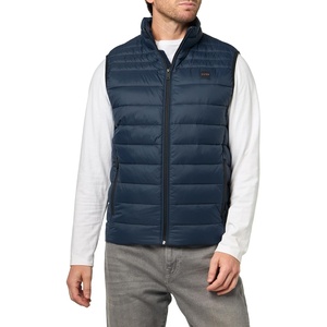 BOSS Men’s Lightweight Nylon Patch Logo Puffer Vest(Night Tide)