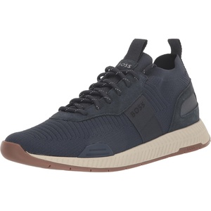 BOSS Men’s Mesh Mix Running Sneakers(Asphalt Blue)
