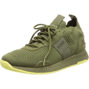 BOSS Men’s Mesh Mix Running Sneakers(Dark Beige257)