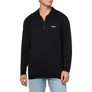 BOSS Men’s Momentum Quarter Zip Knit Sweater(Black Carbon)