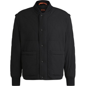 BOSS Men’s Omore Water Resistant Crinkle Textured Jacket(Black 1)