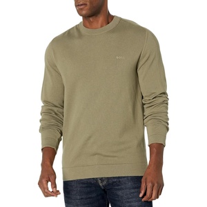 BOSS Men’s Organic Cotton Knit Cotton Sweater(Trout Green)