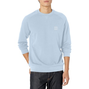 BOSS Men’s Patch Logo French Terry Pullover Cotton Sweatshirt(Angel Blue)