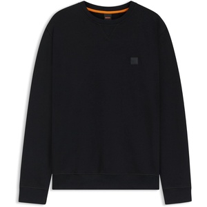 BOSS Men’s Patch Logo French Terry Pullover Cotton Sweatshirt(Black (1))