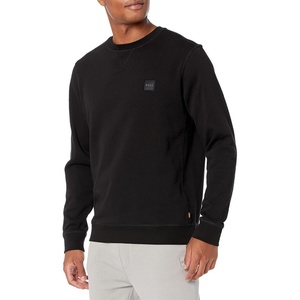 BOSS Men’s Patch Logo French Terry Pullover Cotton Sweatshirt(Black Fog)