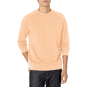 BOSS Men’s Patch Logo French Terry Pullover Cotton Sweatshirt(Creamy Peach)