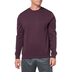BOSS Men’s Patch Logo French Terry Pullover Cotton Sweatshirt(Eggplant)
