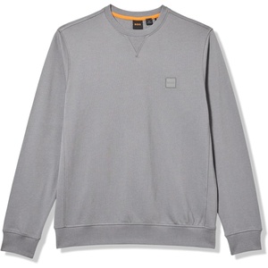 BOSS Men’s Patch Logo French Terry Pullover Cotton Sweatshirt(Frozen Clay)