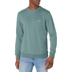 BOSS Men’s Patch Logo French Terry Pullover Cotton Sweatshirt(Goblin Green)