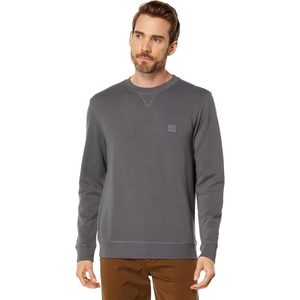 BOSS Men’s Patch Logo French Terry Pullover Cotton Sweatshirt(Graphite)