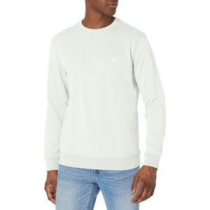 BOSS Men’s Patch Logo French Terry Pullover Cotton Sweatshirt(Harbor Mist)