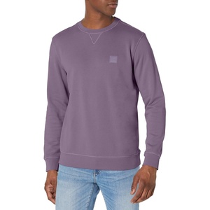 BOSS Men’s Patch Logo French Terry Pullover Cotton Sweatshirt(Purple Sage)