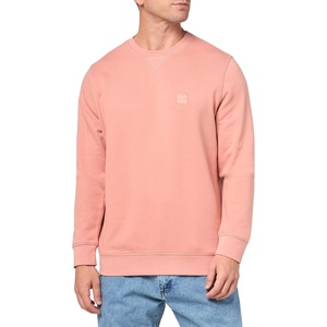 BOSS Men’s Patch Logo French Terry Pullover Cotton Sweatshirt(Rose Dawn)