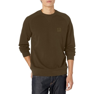 BOSS Men’s Patch Logo French Terry Pullover Cotton Sweatshirt(Yucca Green)