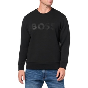 BOSS Men’s Shade Embossed Logo Crew Neck Sweatshirt(Black Sky)