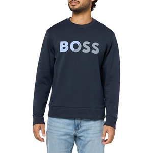 BOSS Men’s Shade Embossed Logo Crew Neck Sweatshirt(Dark Sky)