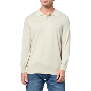 BOSS Men’s Small Logo Wool Blend Sweater(Coffee Creamer)
