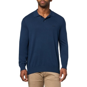 BOSS Men’s Small Logo Wool Blend Sweater(Dress Blue)